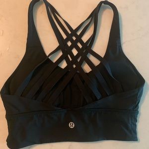 Lulu Energy Bra Longline Size 4 Black
